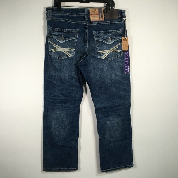 T.K. Axel Slim Bootcut Stretch Denim Jean, Men's Size 36 x 32 - Blue - Picture 2 of 10